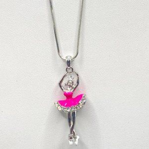 White Gold Plated Crystal & Enamel Ballerina Princess